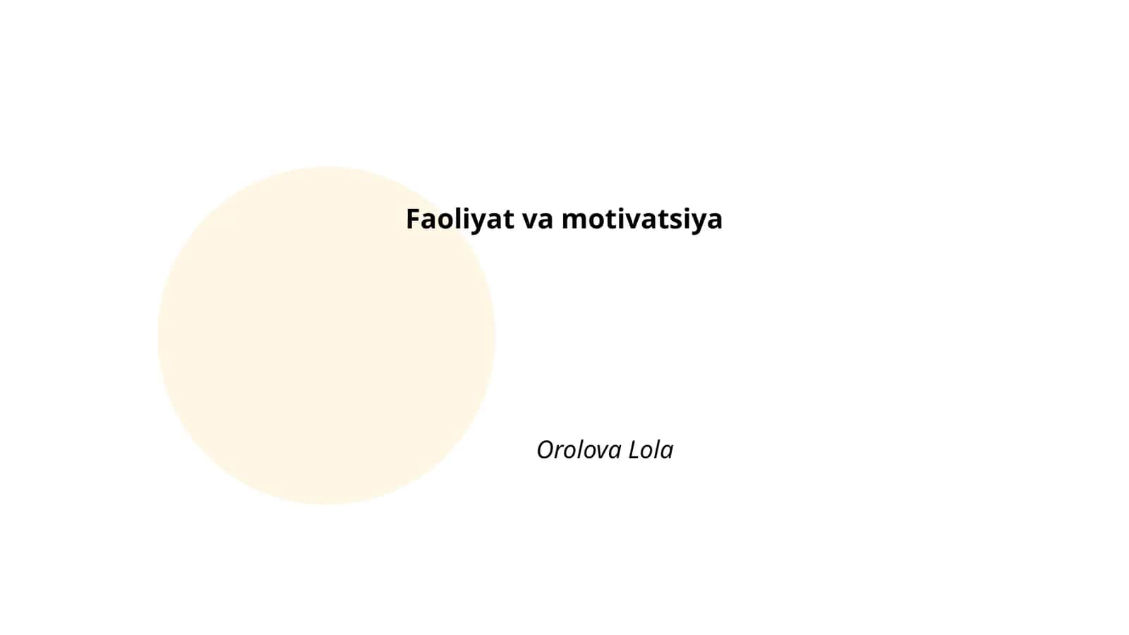 Faoliyat va motivatsiya