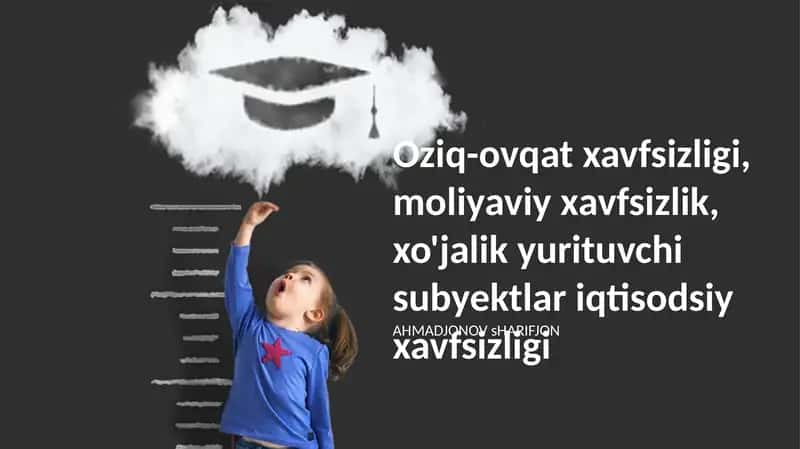 Oziq-ovqat xavfsizligi, moliyaviy xavfsizlik, xo'jalik yurituvchi subyektlar iqtisodsiy xavfsizligi