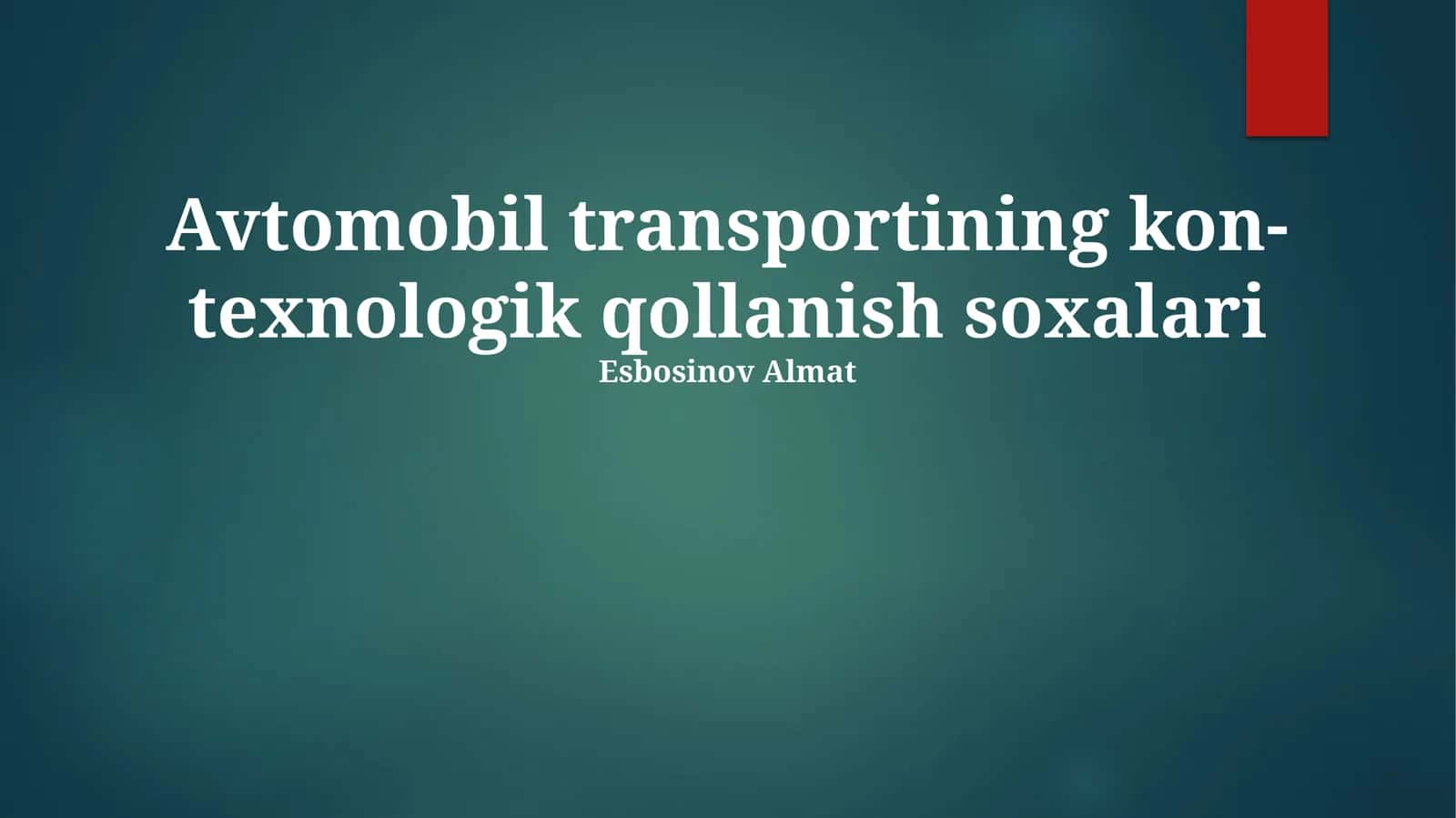 Avtomobil transportining kon-texnologik qollanish soxalari