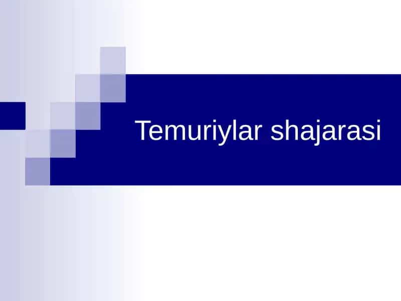 Temuriylar shajarasi