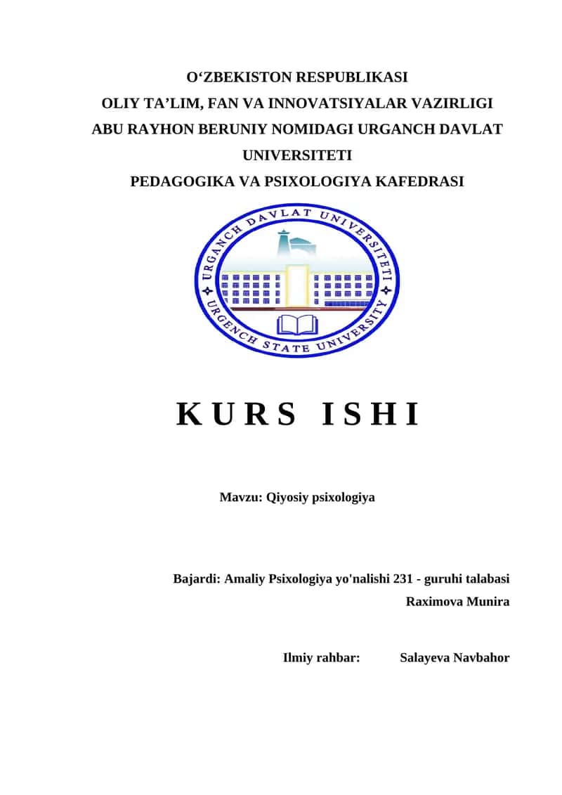 Qiyosiy psixologiya Кийосий психология