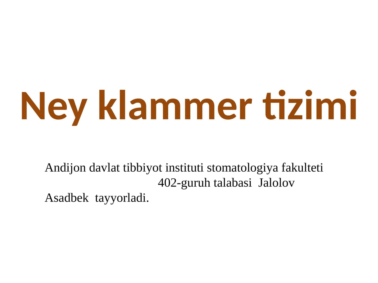 Ney klammer tizimi