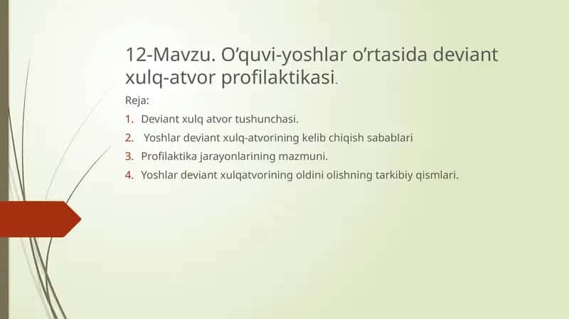 Deviant xulq-atvor profilaktikasi