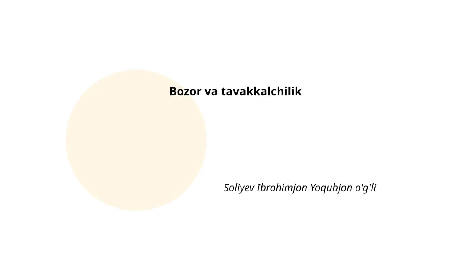 Bozor va tavakkalchilik