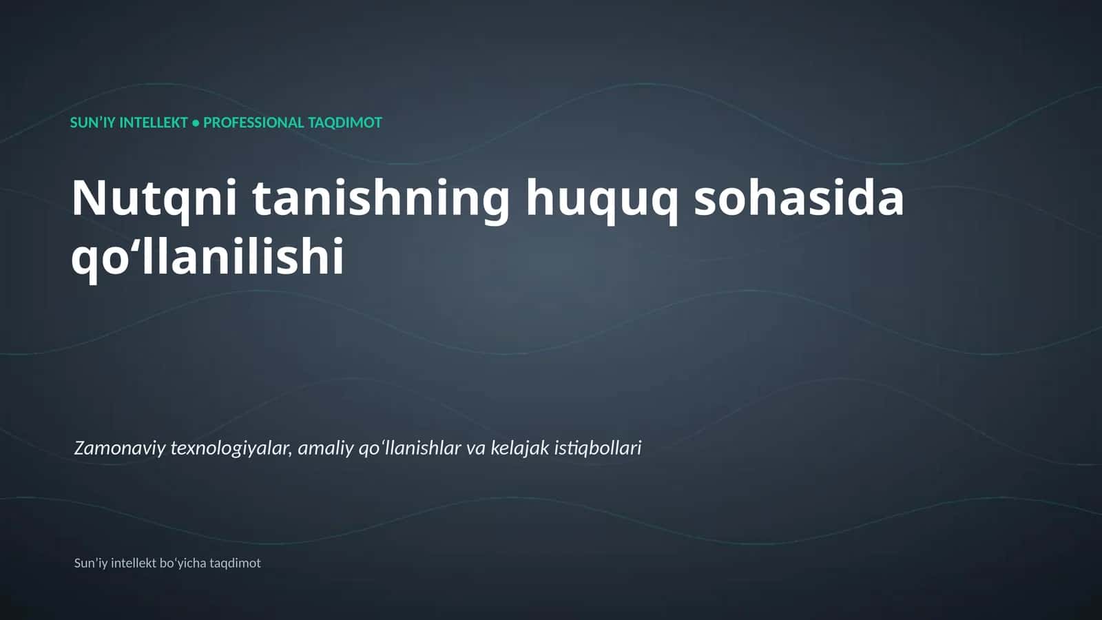Nutqni tanishning huquq sohasida qoʻllanilishi