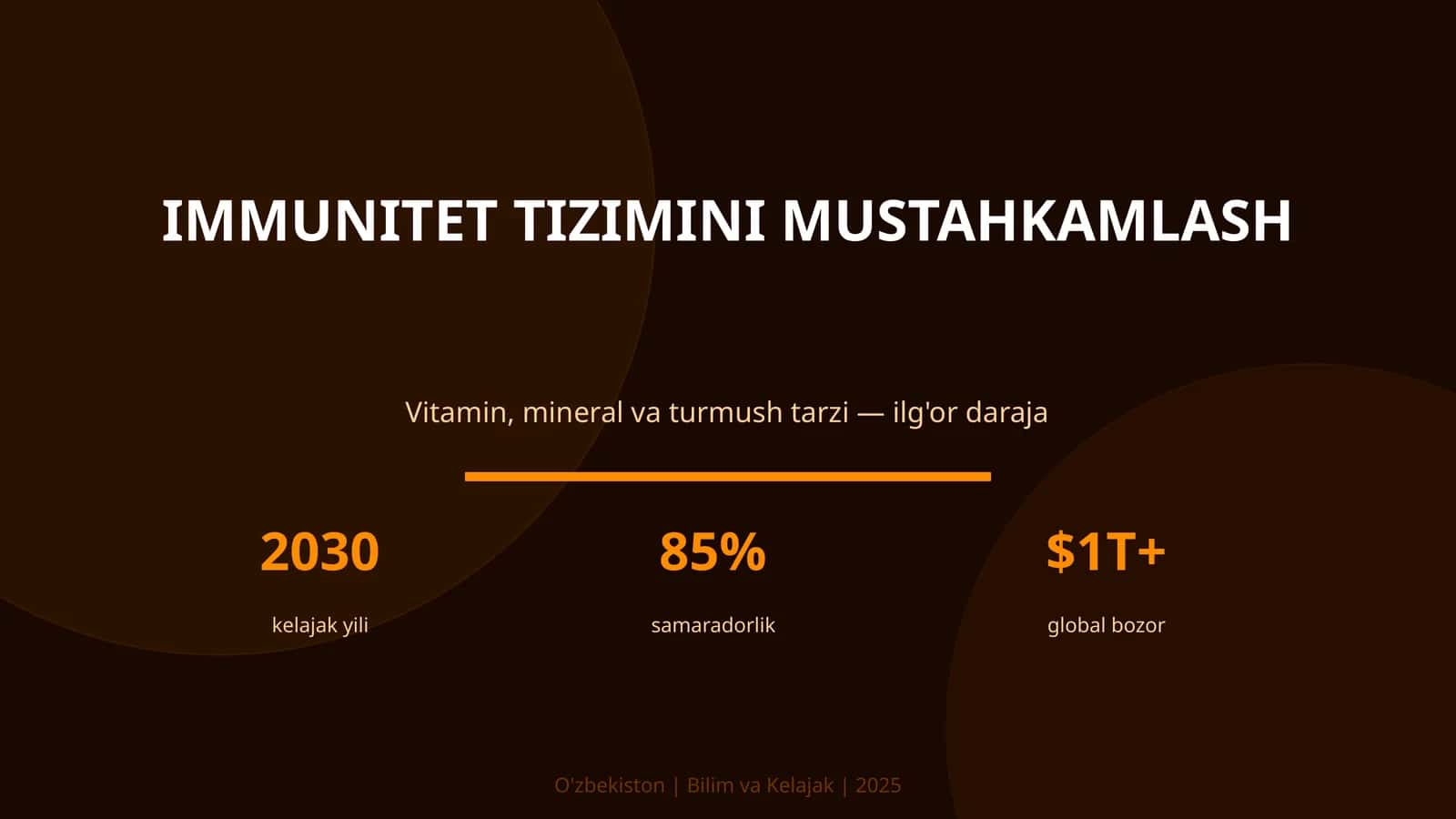 IMMUNITET TIZIMINI MUSTAHKAMLASH