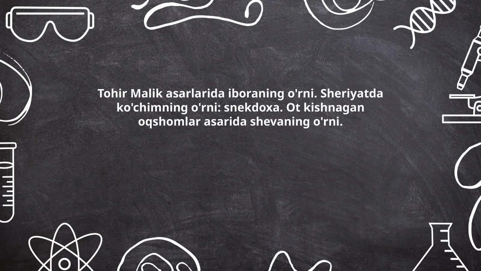 Tohir Malik asarlarida iboraning o'rni