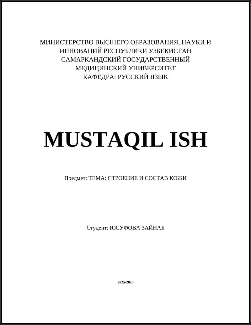 Эпидермис: строение и функции
