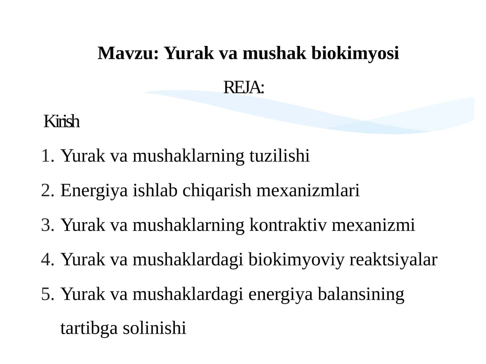 Yurak va mushak biokimyosi