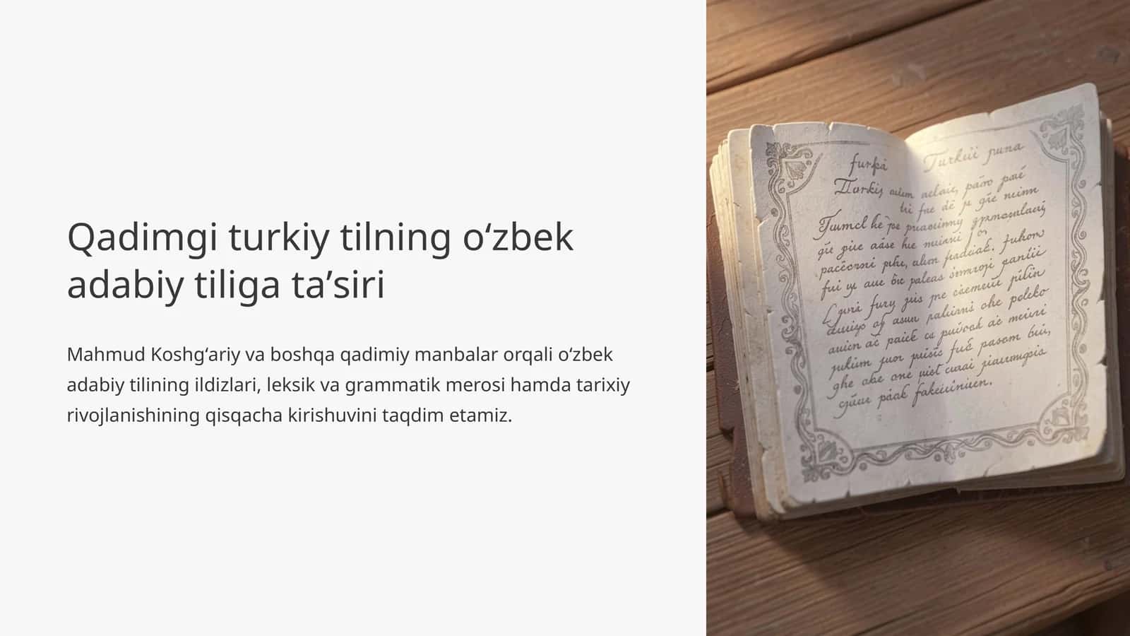 Qadimgi turkiy tilning oʻzbek adabiy tiliga taʼsiri