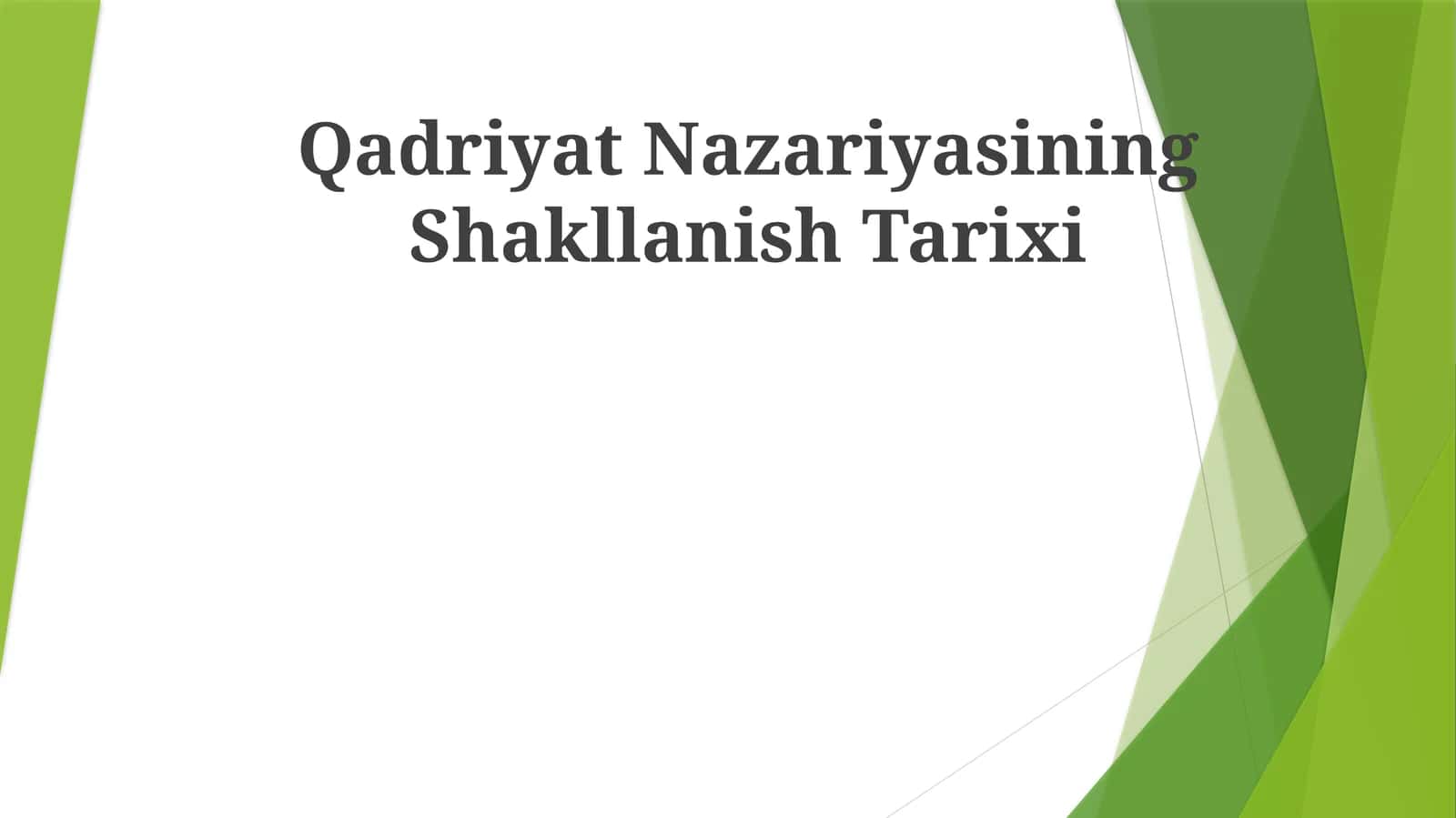 Qadriyat Nazariyasining Shakllanish Tarixi