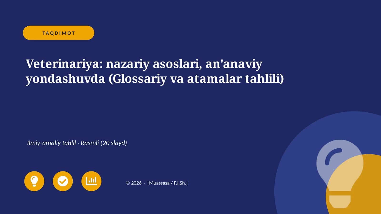 Veterinariya: nazariy asoslari, an'anaviy yondashuvda (Glossariy va atamalar tahlili)