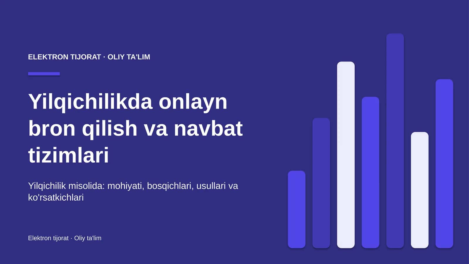 Yilqichilikda onlayn bron qilish va navbat tizimlari