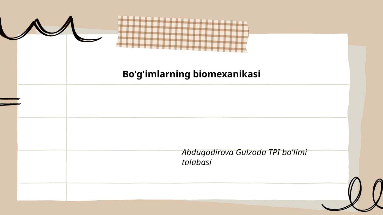 Bo'g'imlarning biomexanikasi