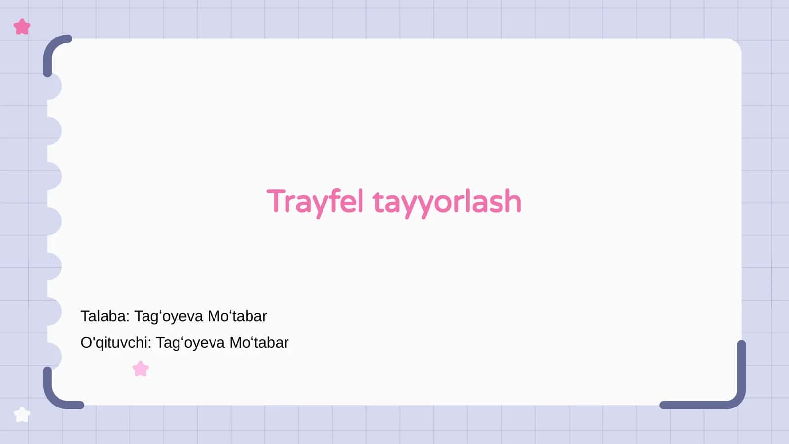 Trayfel tayyorlash