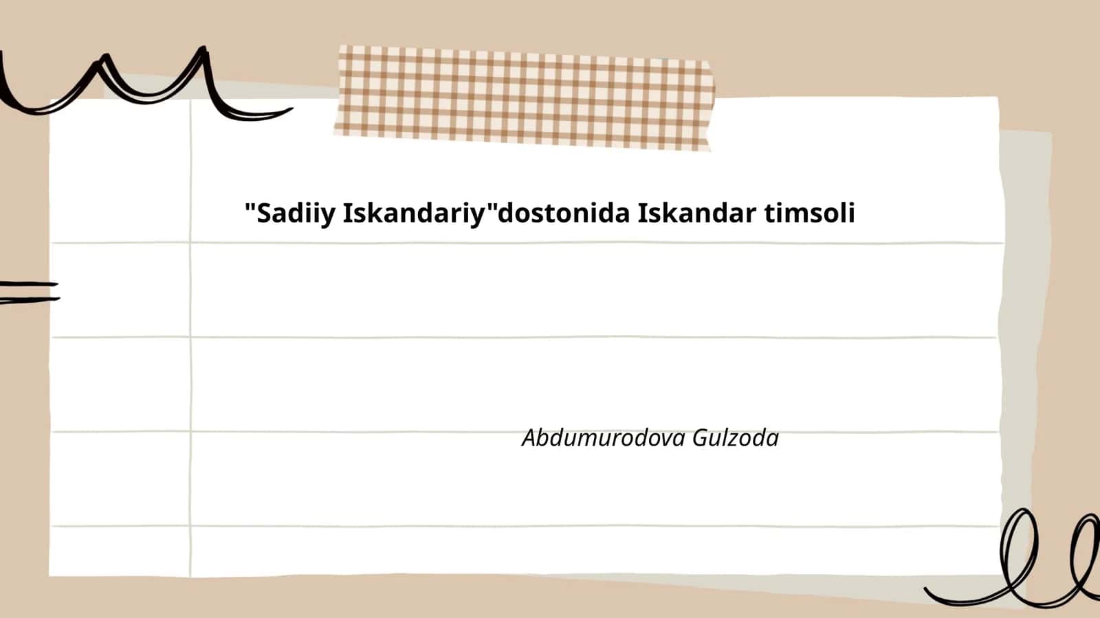 "Iskandar va Sadiyning suhbatlari"