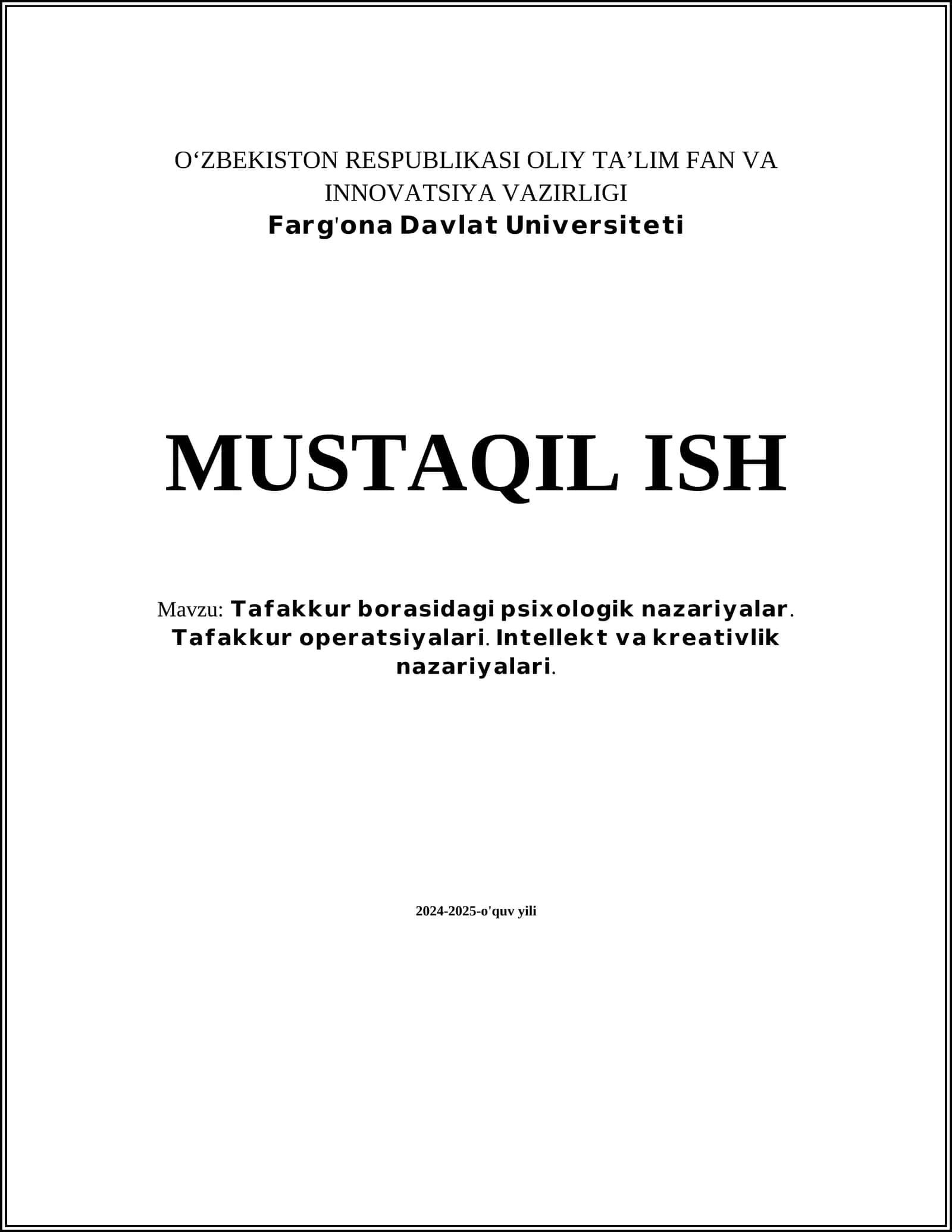 Tafakkur tushunchasi