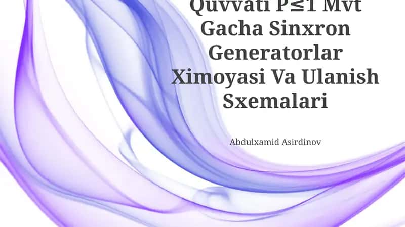 Quvvati P≤1 Mvt Gacha Sinxron Generatorlar