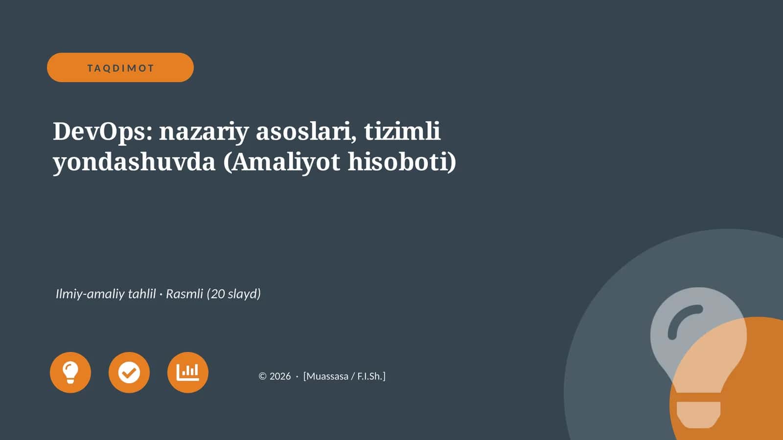 DevOps: nazariy asoslari, tizimli yondashuvda (Amaliyot hisoboti)