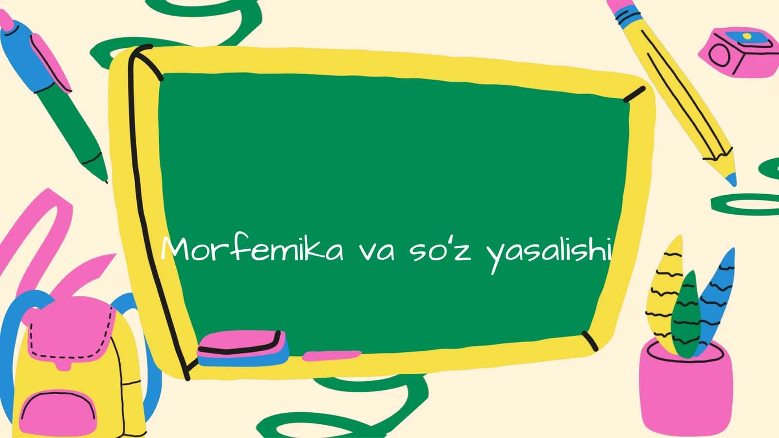 Morfemika va soʻz yasalishi