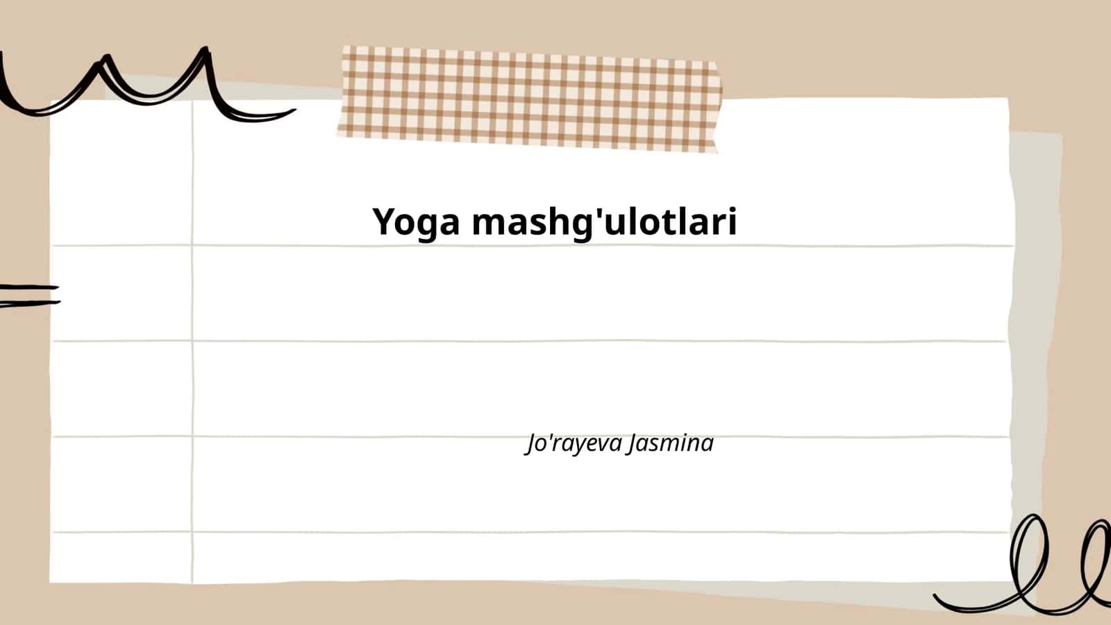 Yoga mashg'ulotlari