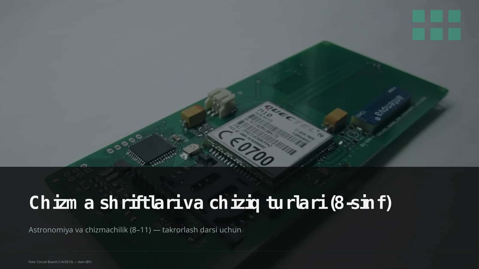 Chizmachilik va chiziq turlari (8-sinf)