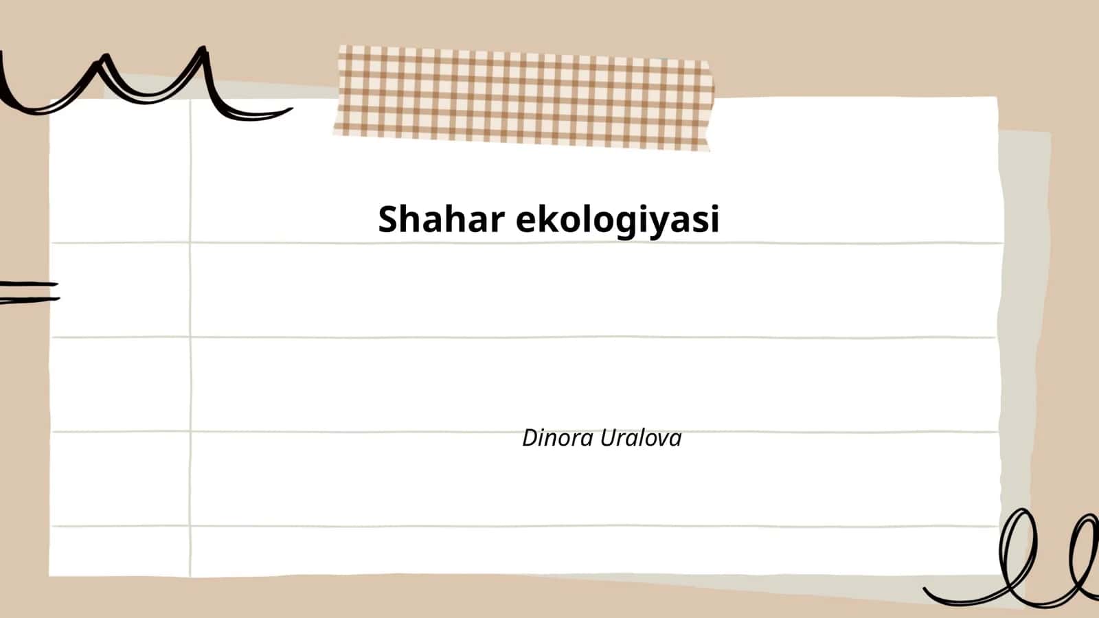 Shahar ekologiyasi