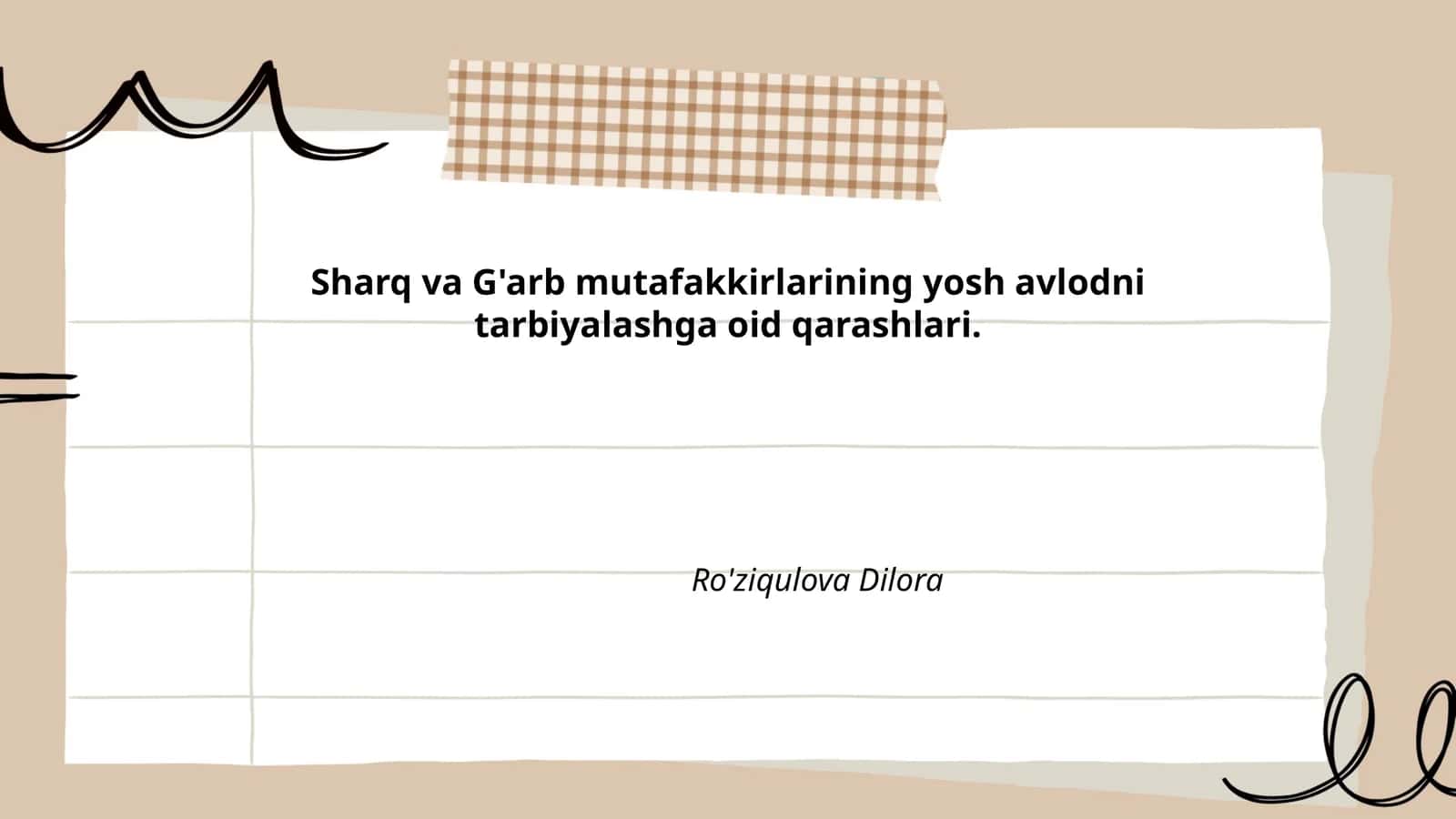 Sharq va G'arb mutafakkirlarining yosh avlodni tarbiyalashga oid qarashlari
