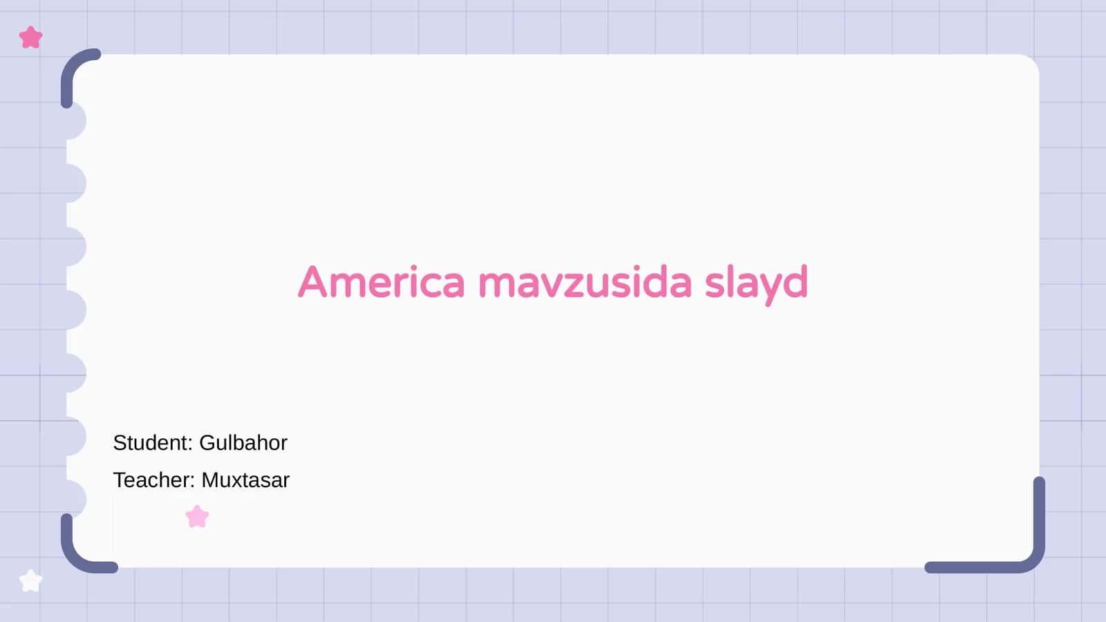 America mavzusida slayd