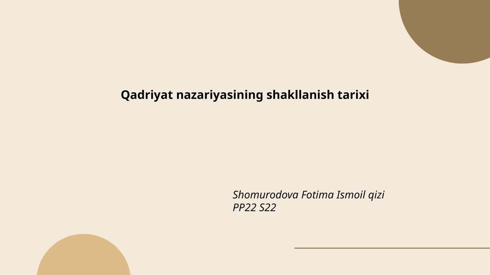Qadriyat nazariyasining shakllanish tarixi