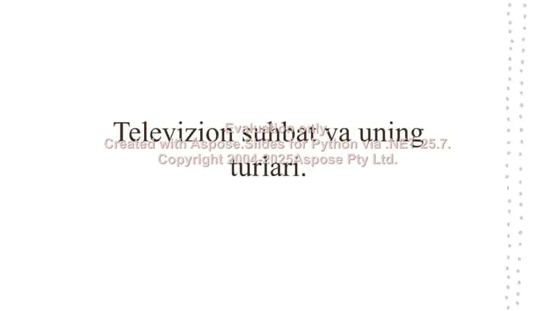 Televizion suhbat va uning turlari