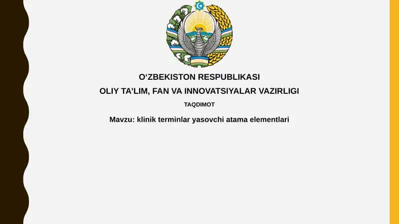 Klinik terminlaryasovchiatamaelementlari