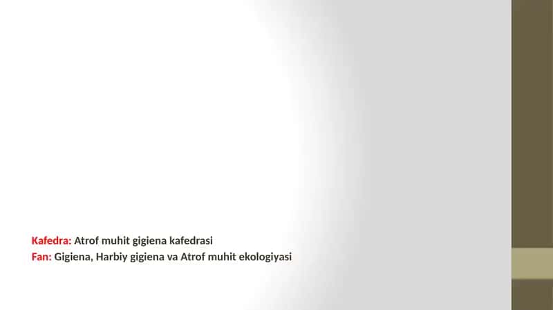 gigiyenaning qadimgi tarixda rivojlanishi