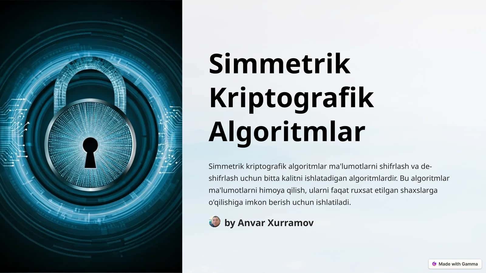 Simmetrik Kriptografik Algoritmlar