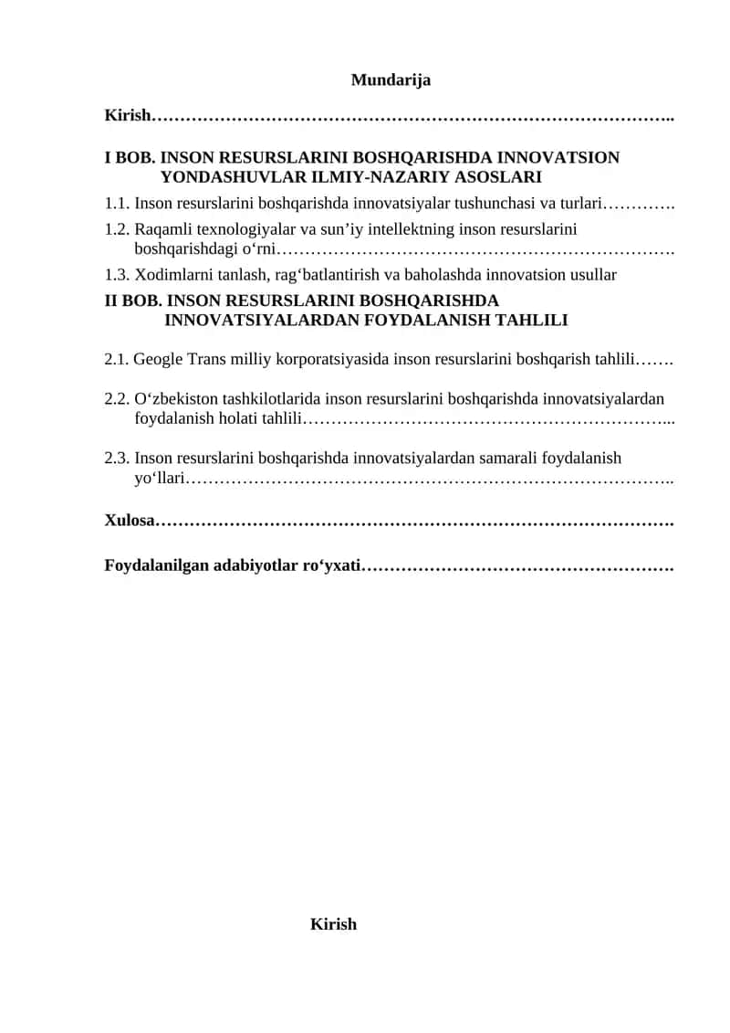 INSON RESURSLARINI BOSHQARISHDA INNOVATSION YONDASHUVLAR ILMIY-NAZARIY ASOSLARI