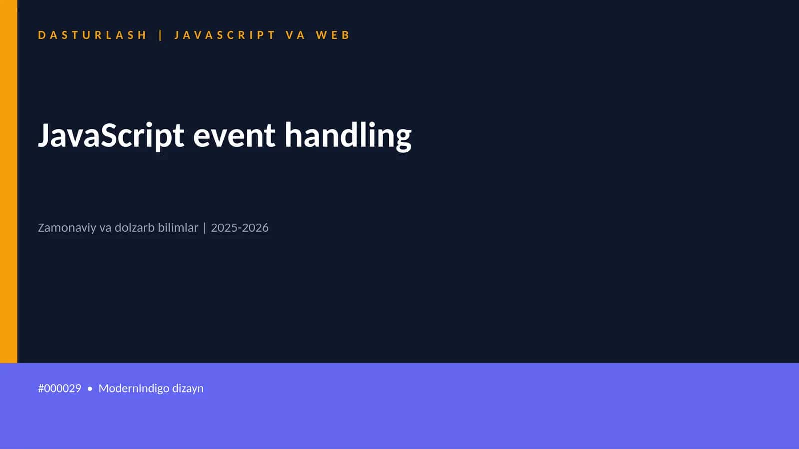 JavaScript event handling