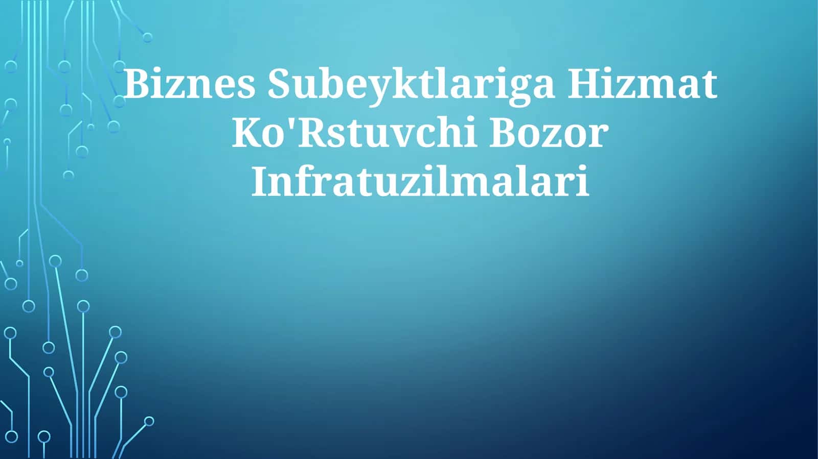 Biznes Subeyktlariga Hizmat Ko'RstuvchiBozorInfratuzilmalari