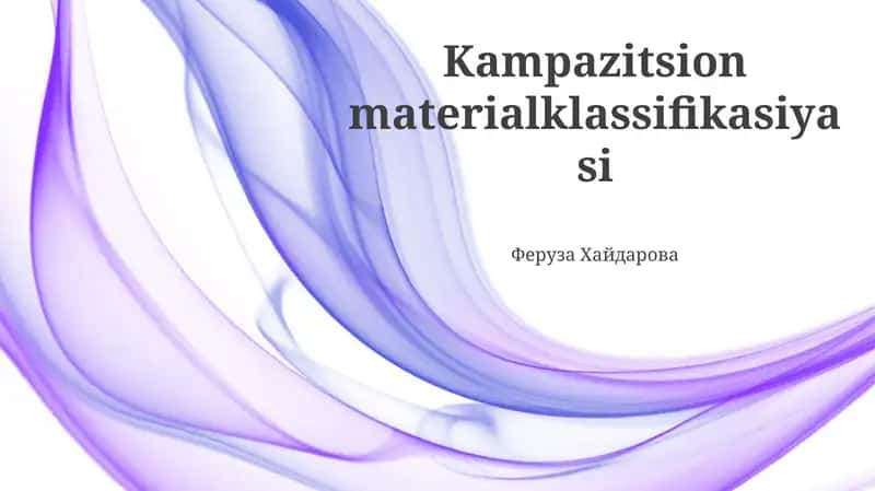 Kampazitsion materialklassifikasiyasi