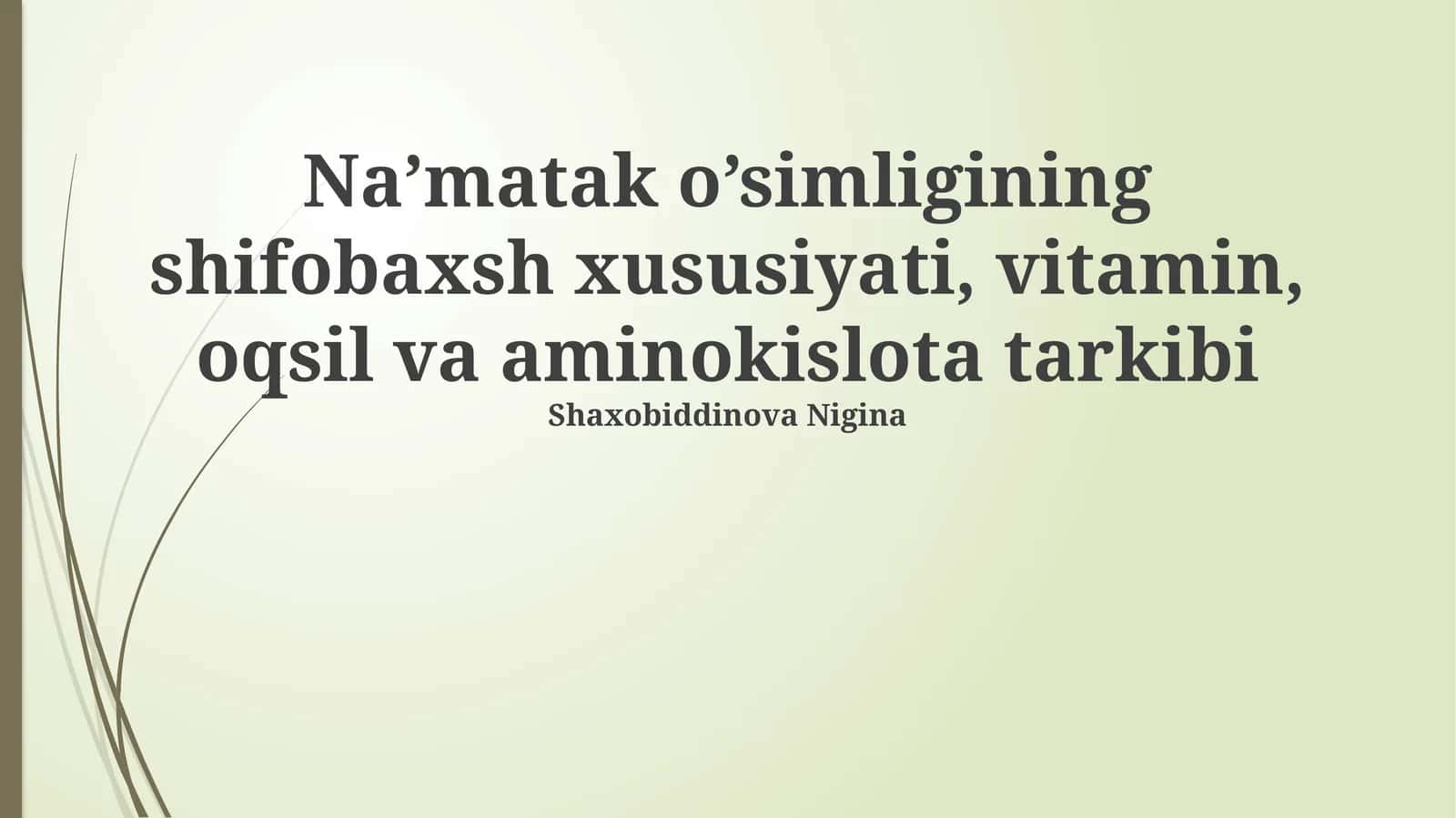 Na’Matak Oʻsimligining Shifobaxsh Xususiyati