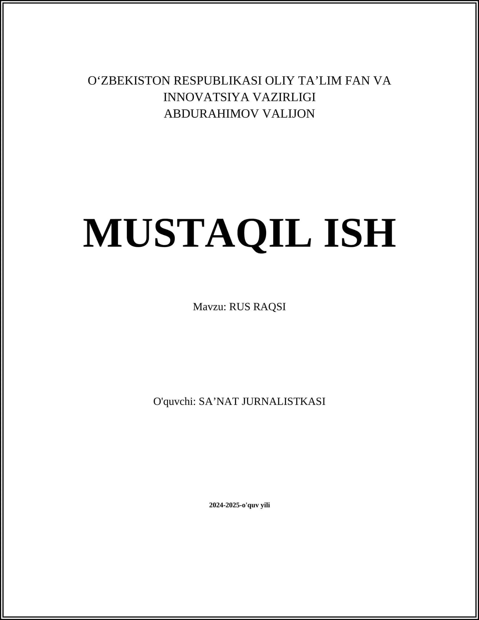 Rus raqsining tarixi