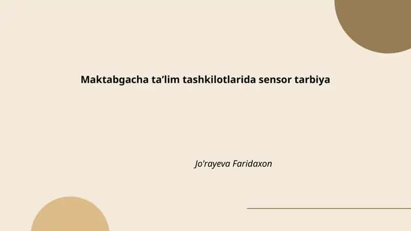 Sensor tarbiya