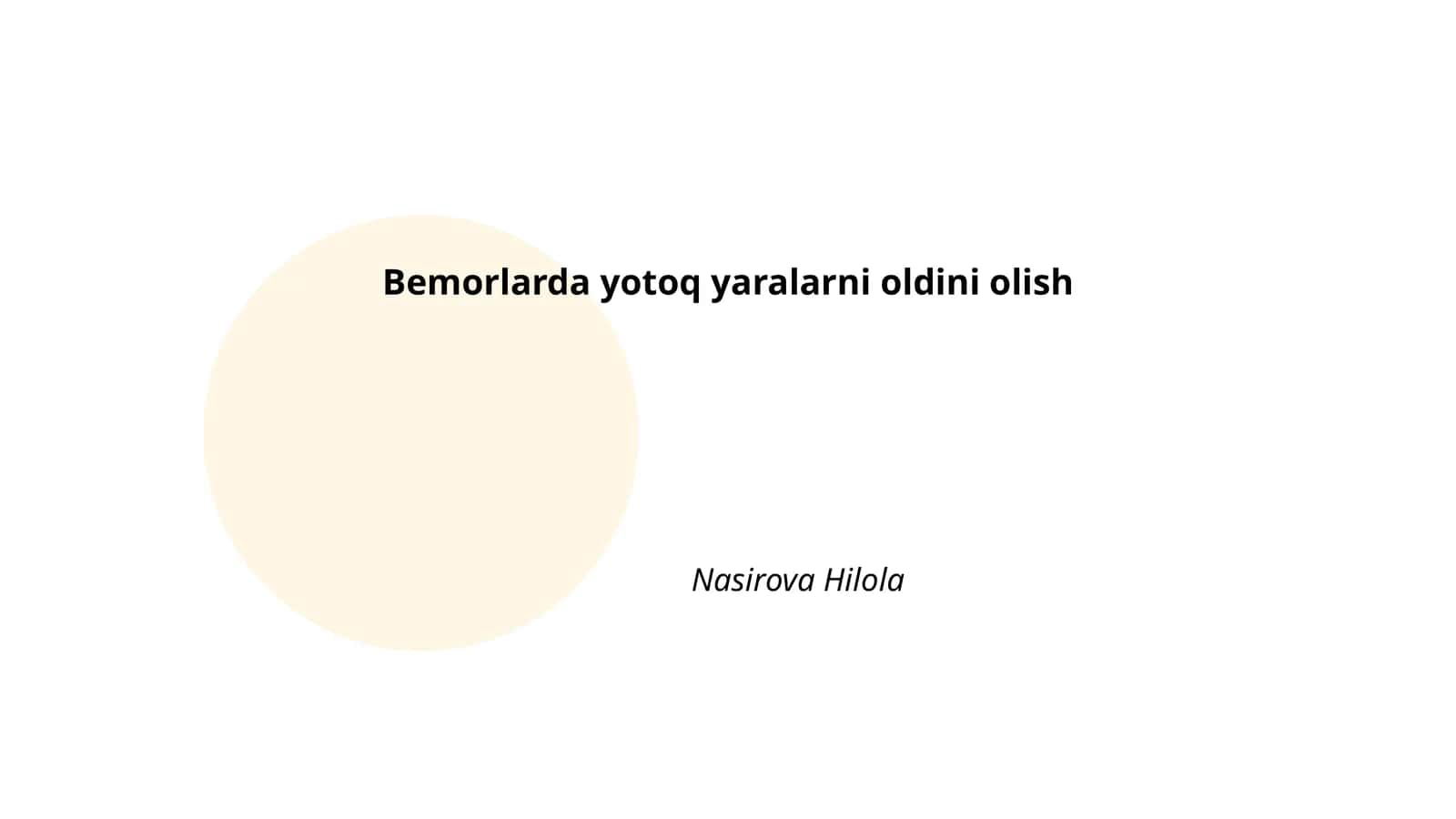 Bemorlarda yotoq yaralarni oldini olish