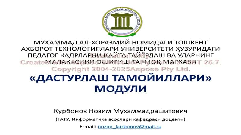 Dasturlash tamoyillari moduli