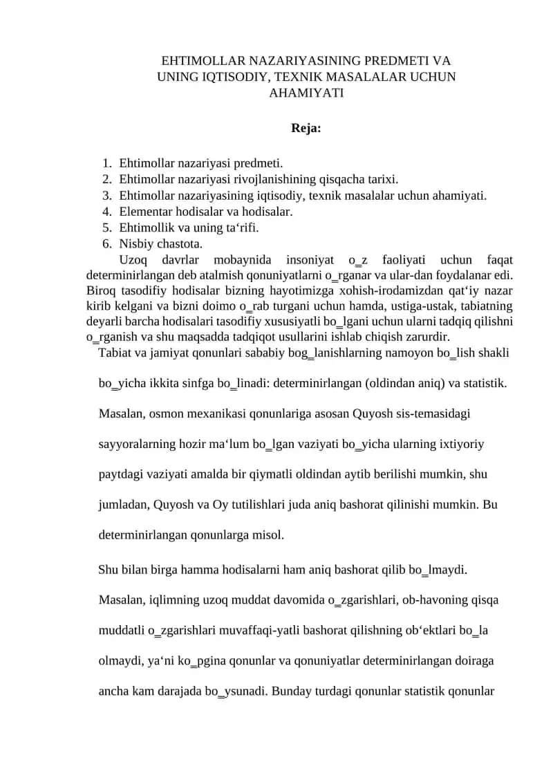 Ehtimollar nazariyasi