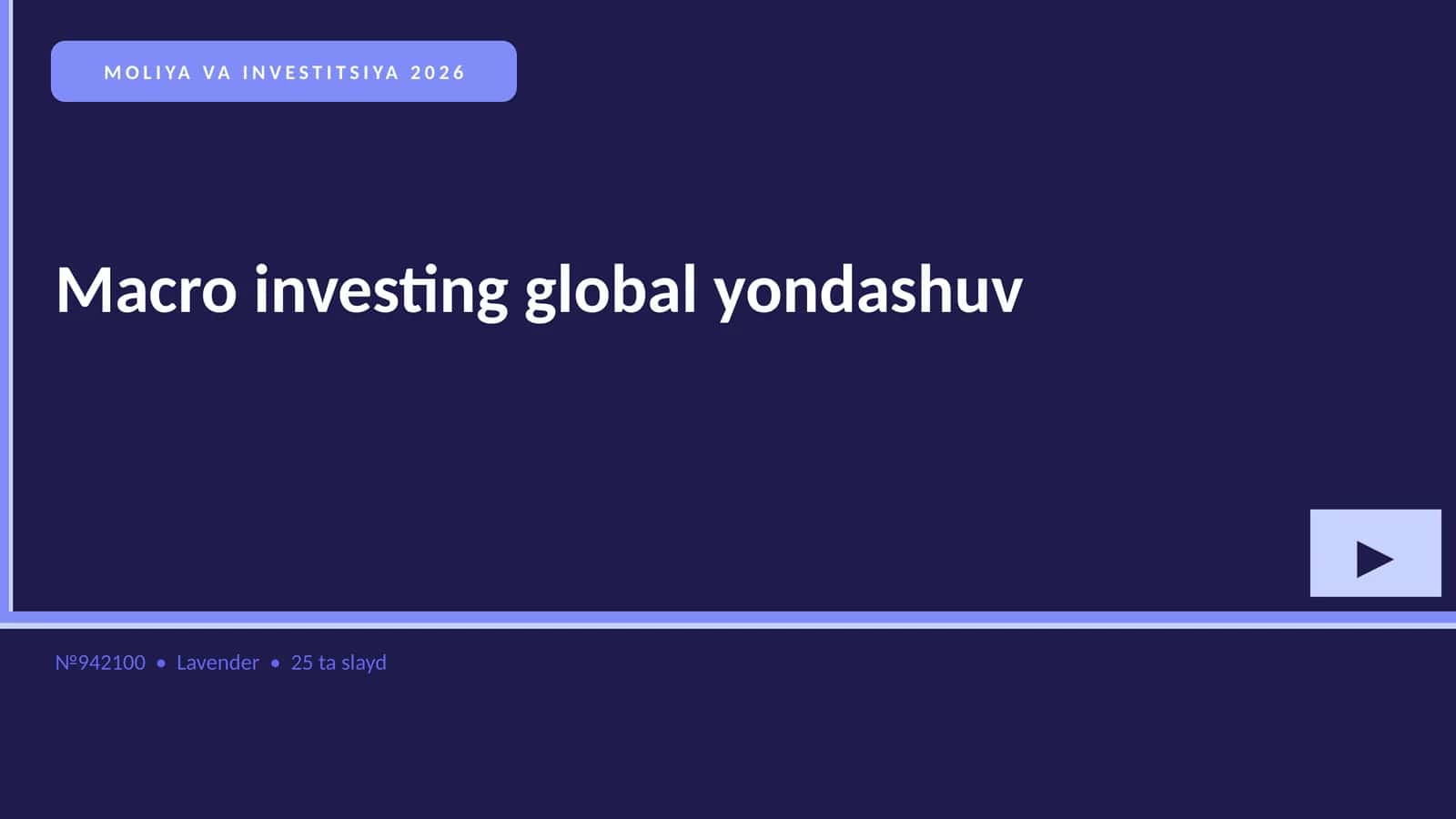 MOLIYA VA INVESTITSIYA 2026