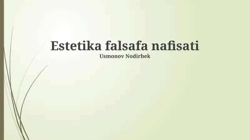 Estetika falsafa nafisati