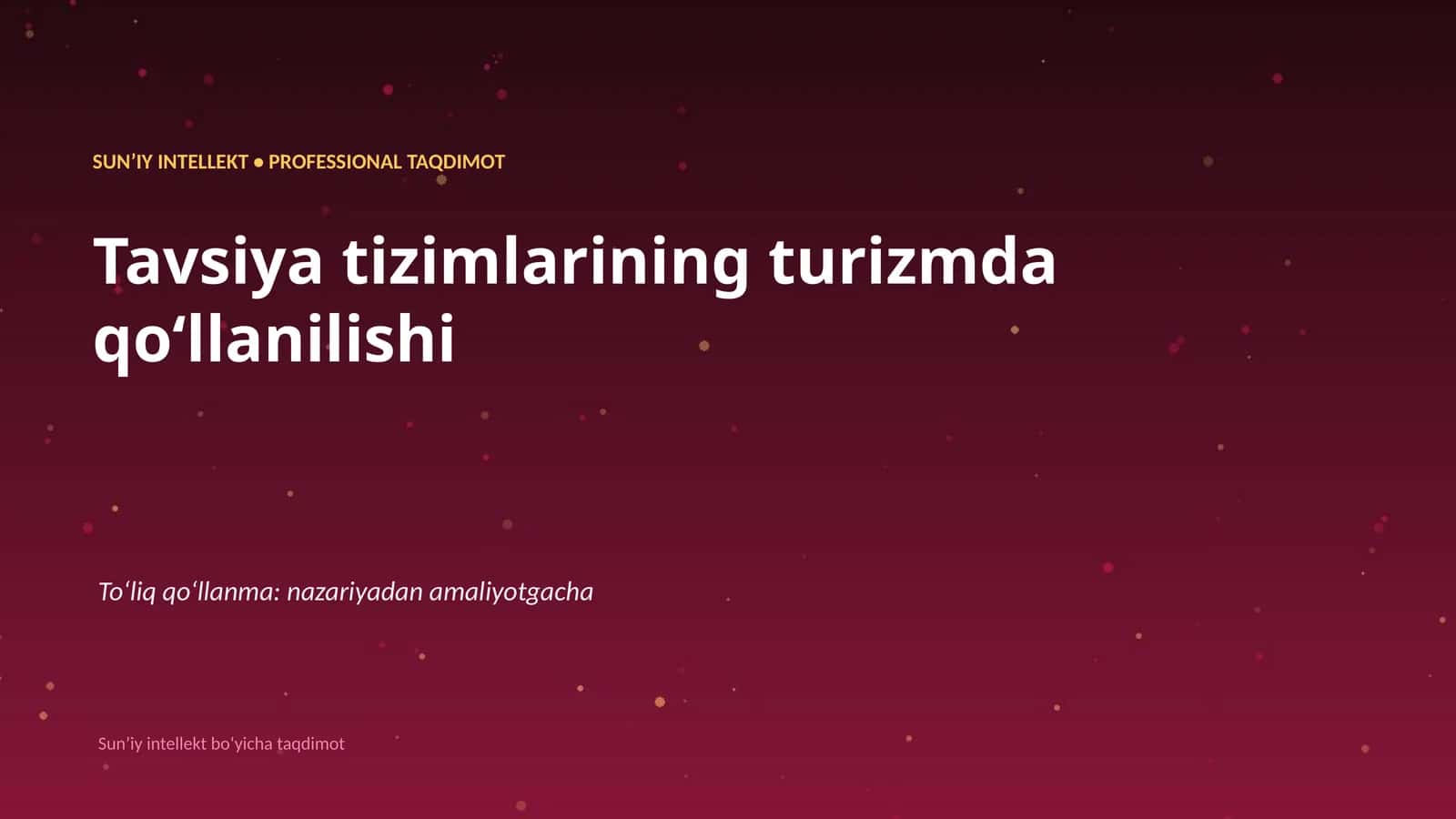 Sunʼiy intellekt boʻyicha taqdimot