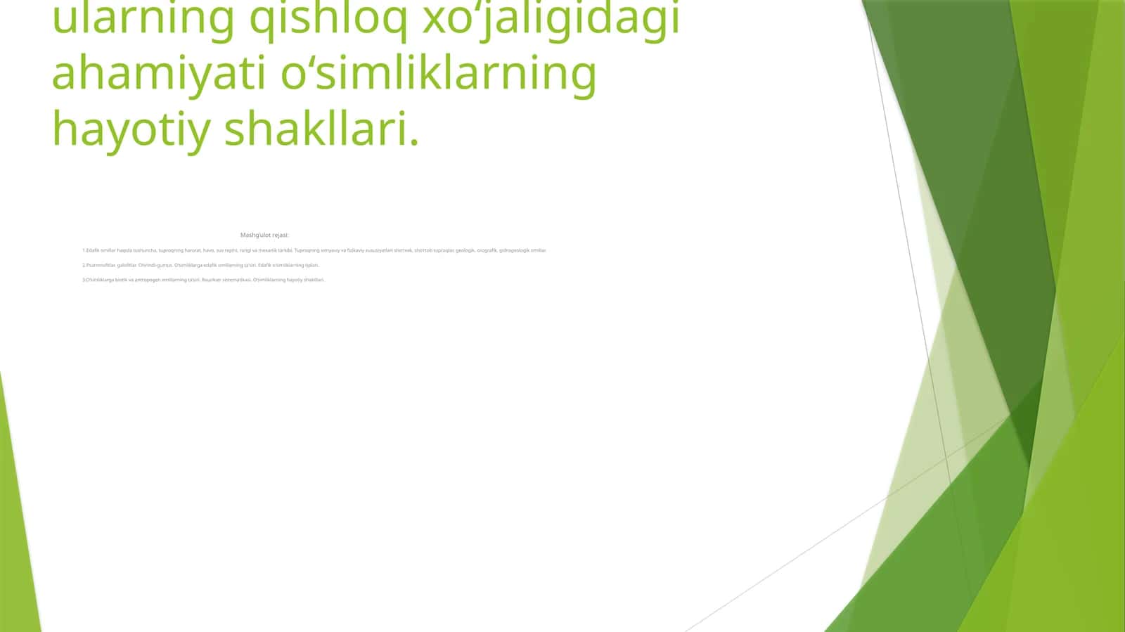 O'simliklarning hayotiy shakllari
