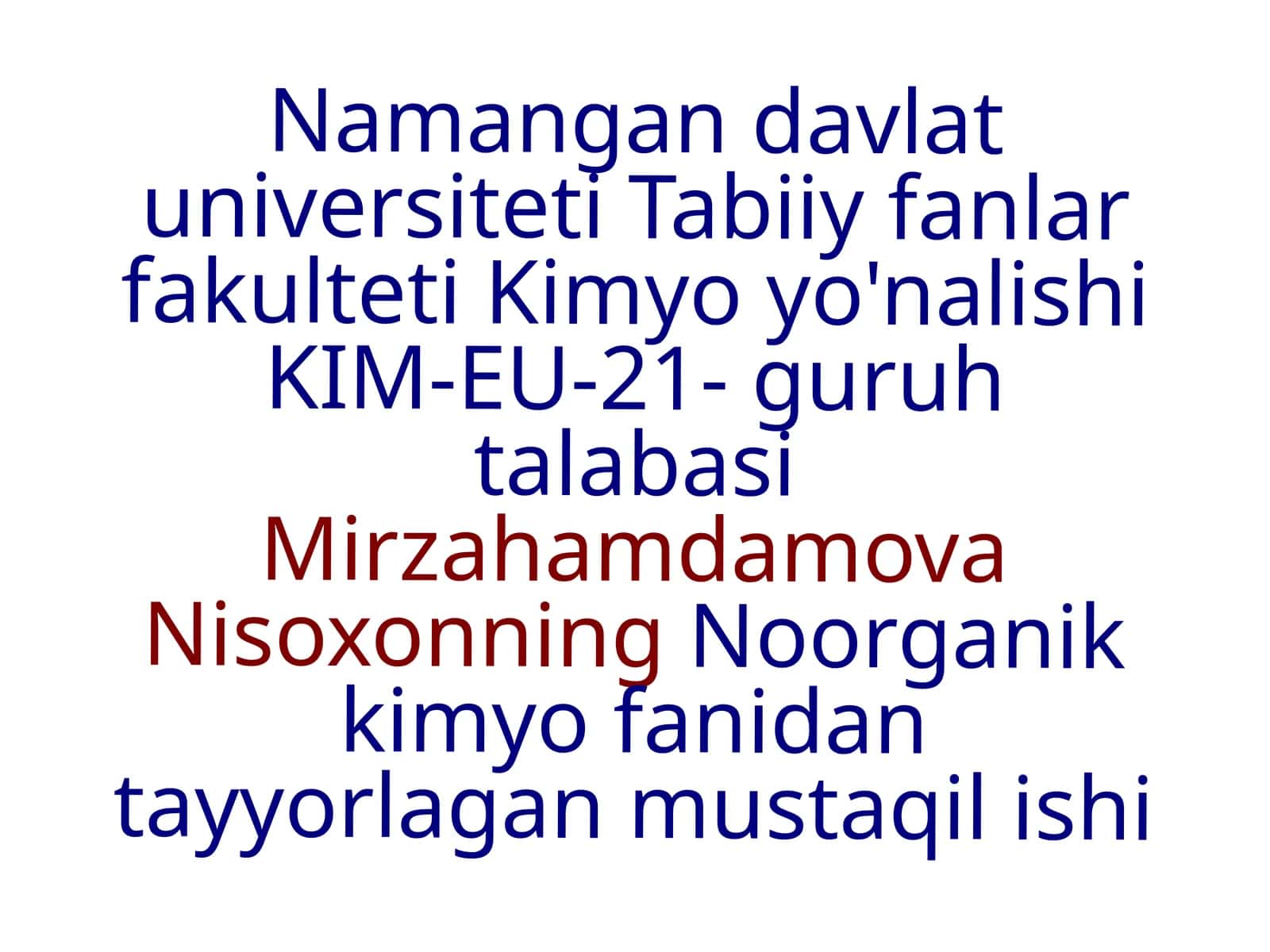Nitridlar, gidrazin, gidroksilamin, azid kislotasi, azot oksokislotalari