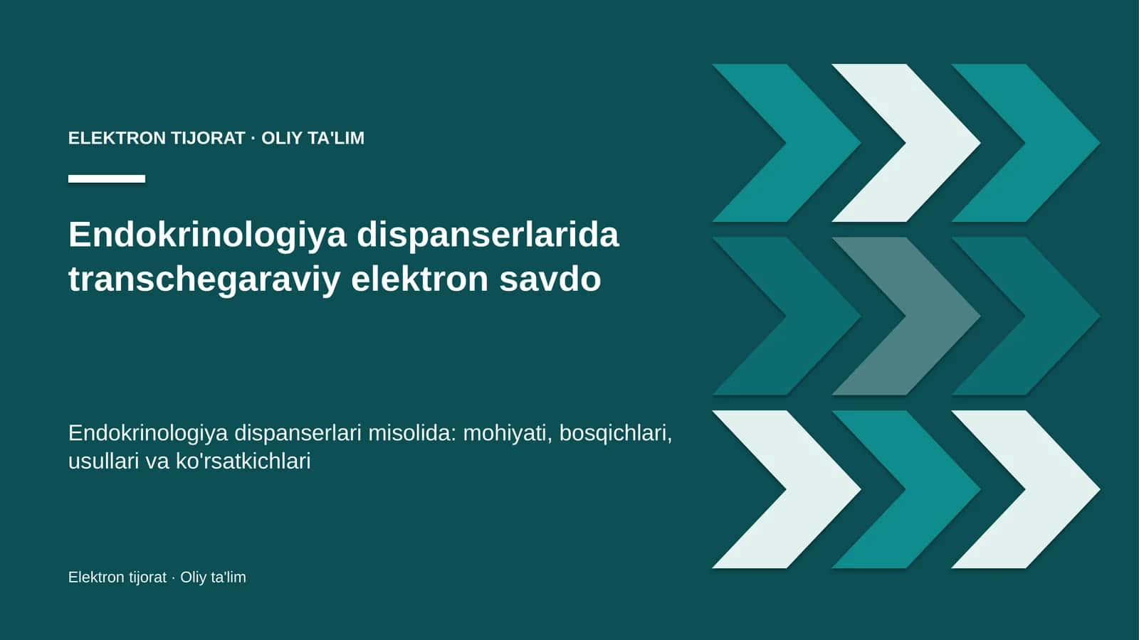 Endokrinologiya dispanserlarida transchegaraviy elektron savdo